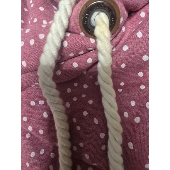 Wanakome Hera Hoodie XL Pink Polka Dot Cowl Neck Rope Drawstring Canada Outdoor - Picture 10 of 16